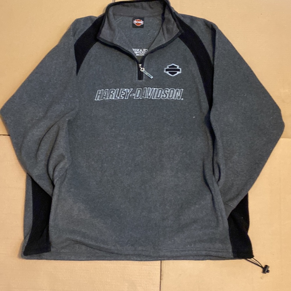 Mens Harley Davidson Fleece Pullover Jacket 2xl Gem